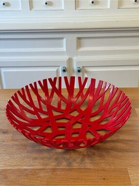 🍎 Mueller Austria Red Coral Branch Fruit Bowl | Modern Sculptural Basket